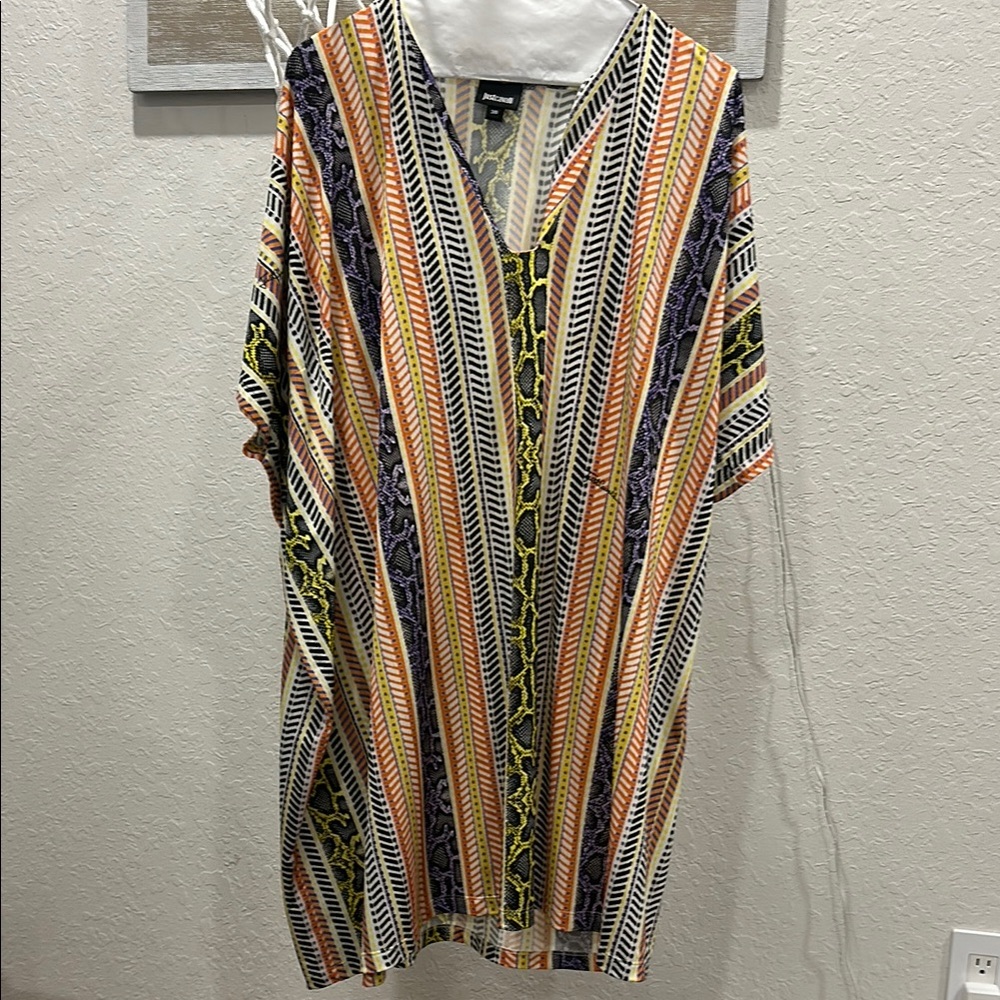 JustCavalli Multicolored Striped Women's Beach Coverup